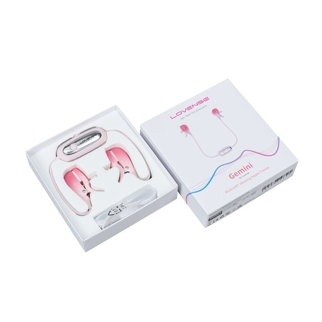 GEMINI APP-CONTROLLED VIBRATING NIPPLE CLAMPS - Pink