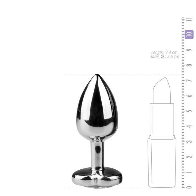 Heart Butt Plug No. 2- Silver/Clear
