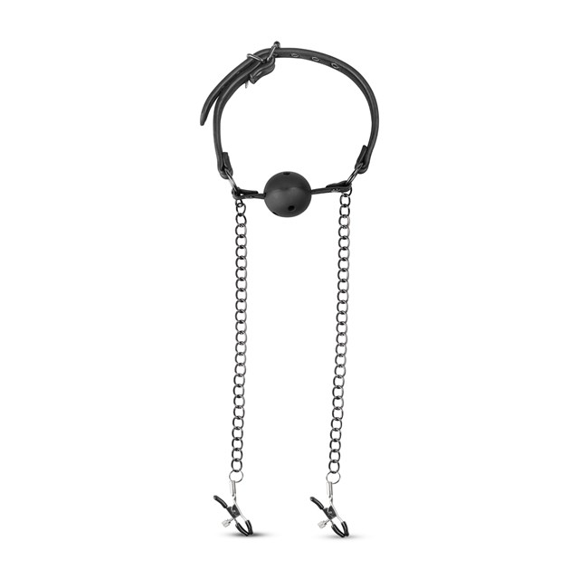 Ball Gag med Brystklemmer