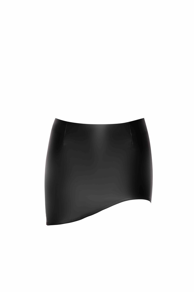 F305 Legacy wetlook mini skirt