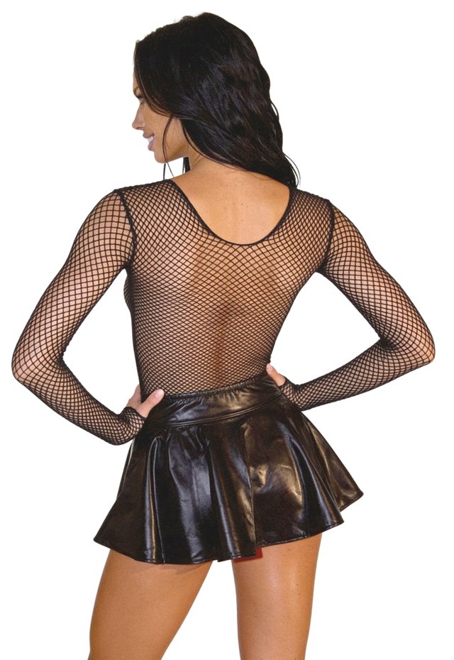 Net shirt with sleeves Black