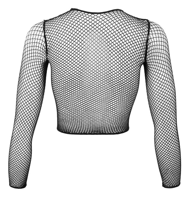 Net shirt with sleeves Black