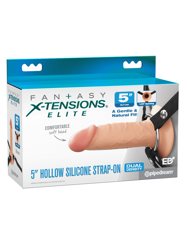 Elite 5" Hollow Silicone Strap-On