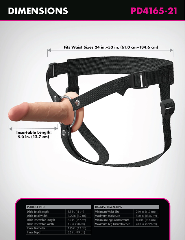 Elite 5" Hollow Silicone Strap-On