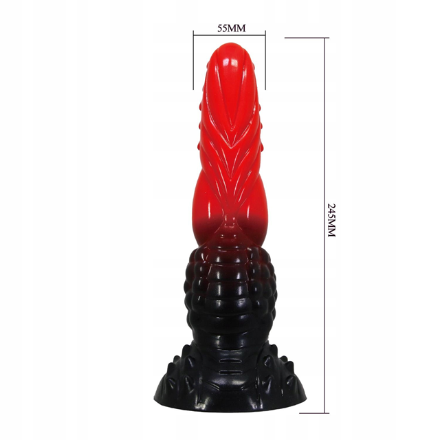 Fire Dragon Rippled Monster Silicone Dildo 24,5 cm