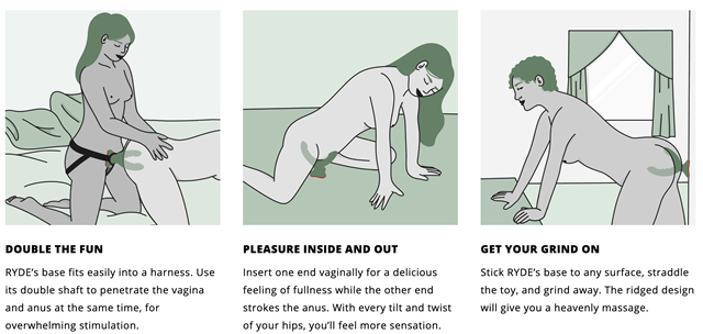 Ryde Double Dildo Wine Red