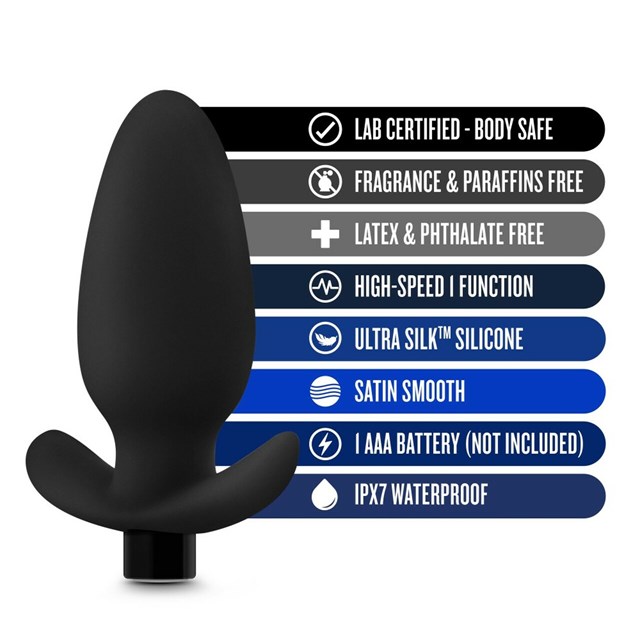 Anal Adventures Platinum - Silicone Saddle Plug - Sort