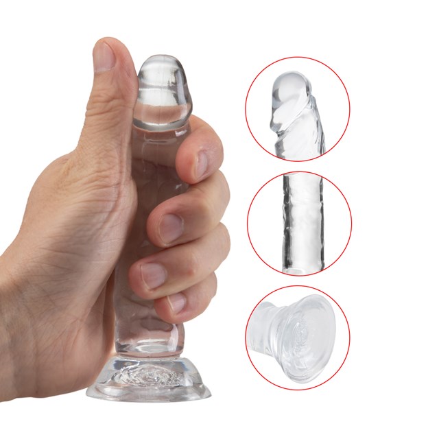 Gennemsigtig Buttplug 16 cm
