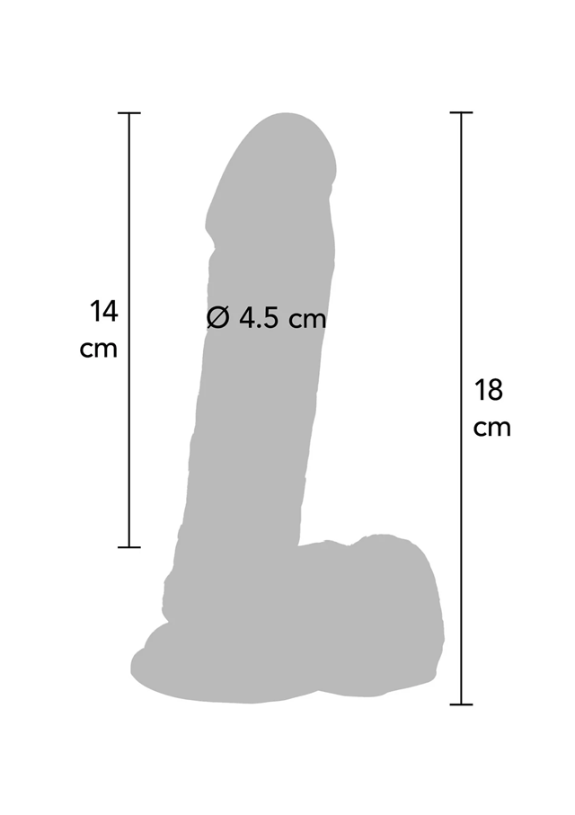 Get Real Dildo With Balls Black 18 cm