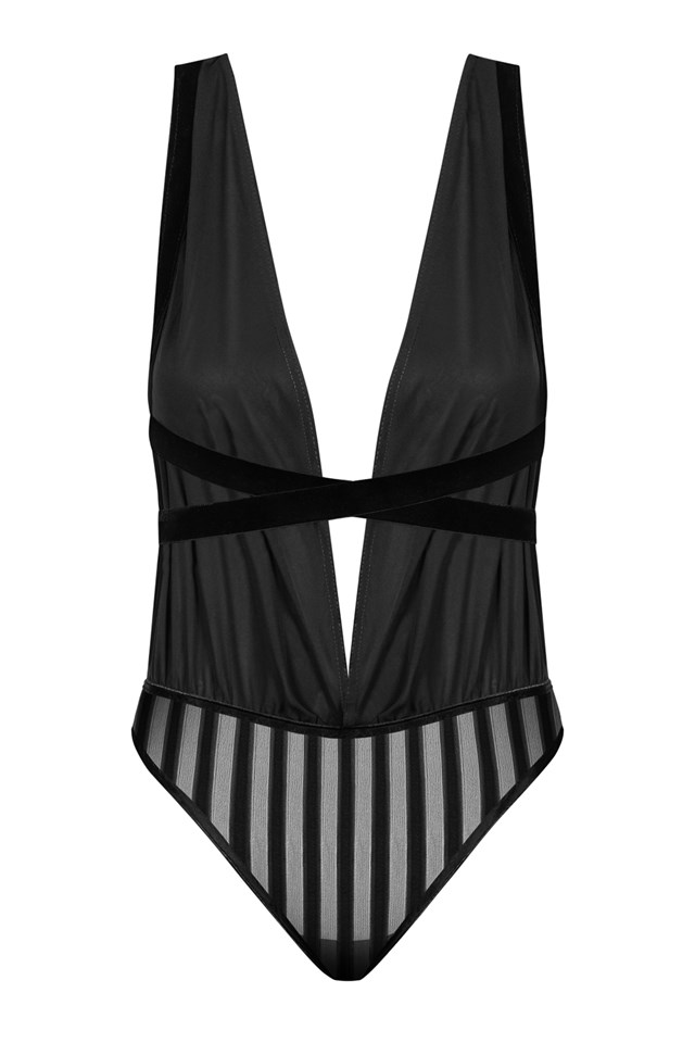 Bodystocking i Tyl med Dyb Udskæring