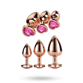 Gleaming Love Rose Gold Plug Set