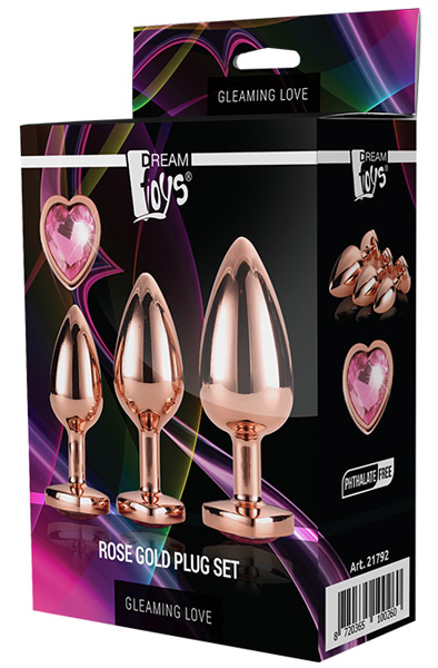 Gleaming Love Rose Gold Plug Set