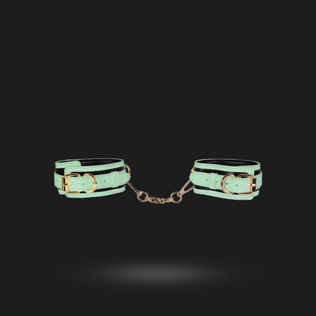 Glow-in-the-Dark Hand Cuffs - White/Black/Gold