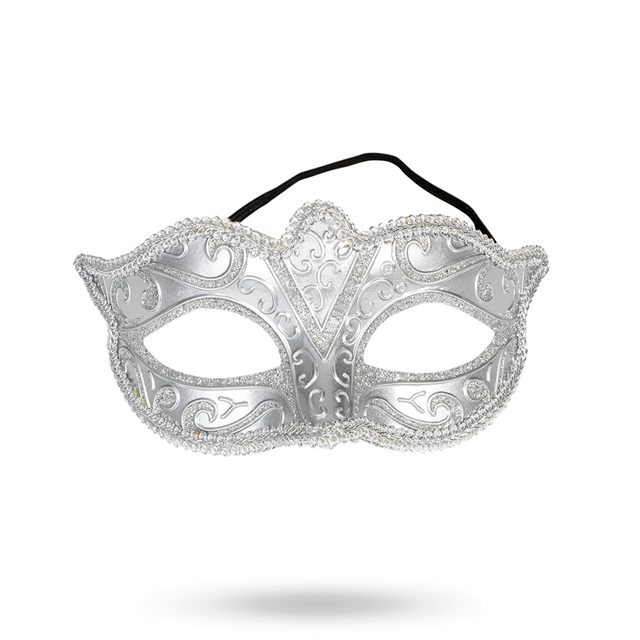HALF MASK VENETIAN SILVER