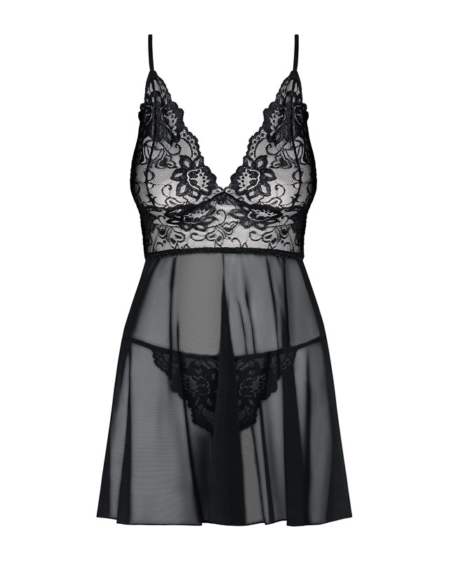IDILLIA - SORT BABYDOLL OG G-STRENG