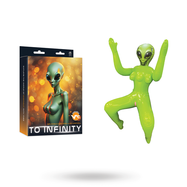 Inflatable 3 breasted Alien Love Doll - Green