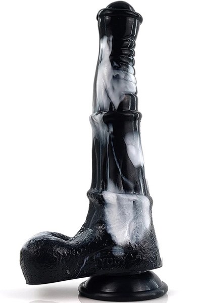 Dragon Dildo Equinus BlackWhite 24,5cm