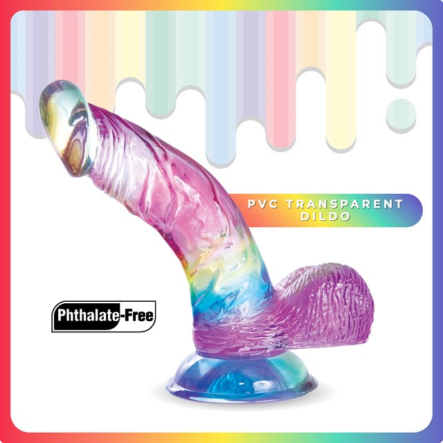 Jellildo Dildo Curved With Balls Multi