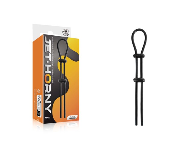 Jet Horny Lasso Cock Ring With Ball Strap