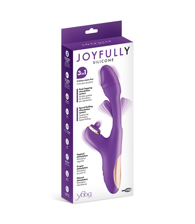 Joyfully Triple Stimulation Vibrator Purple