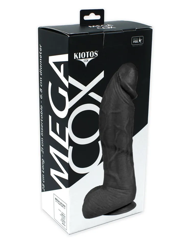 Kiotos Cox Mega Black Cock 28 cm