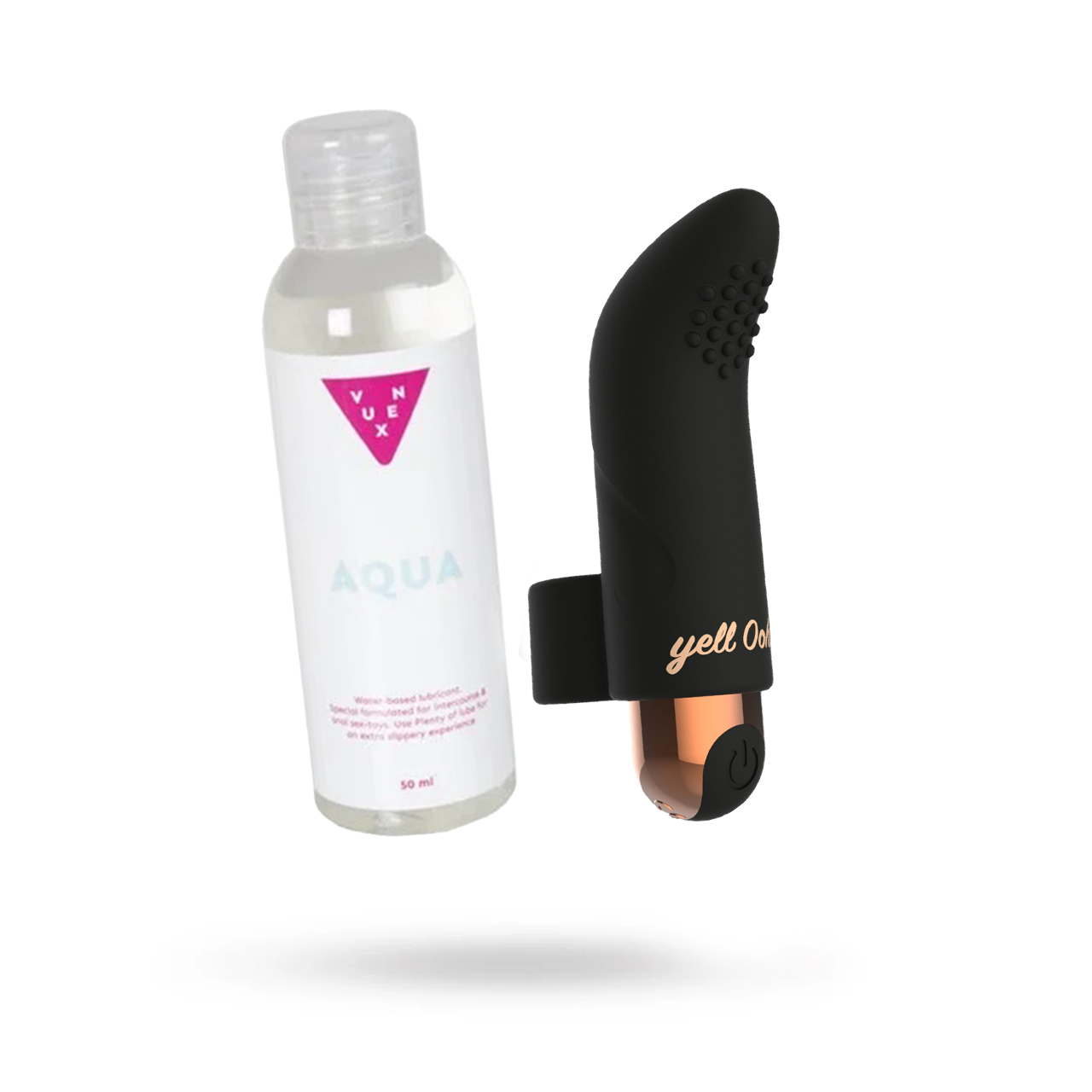 KIT MED YELLOOH THE PERFECT FINGER VIBE & VUXEN AQUA VANDBASERET GLIDECREME 50 ML
