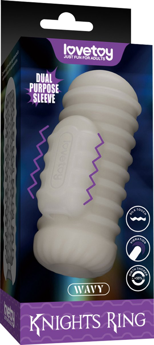 Knights Ring Vibrating Dual Purpose Sleeve - Wavy
