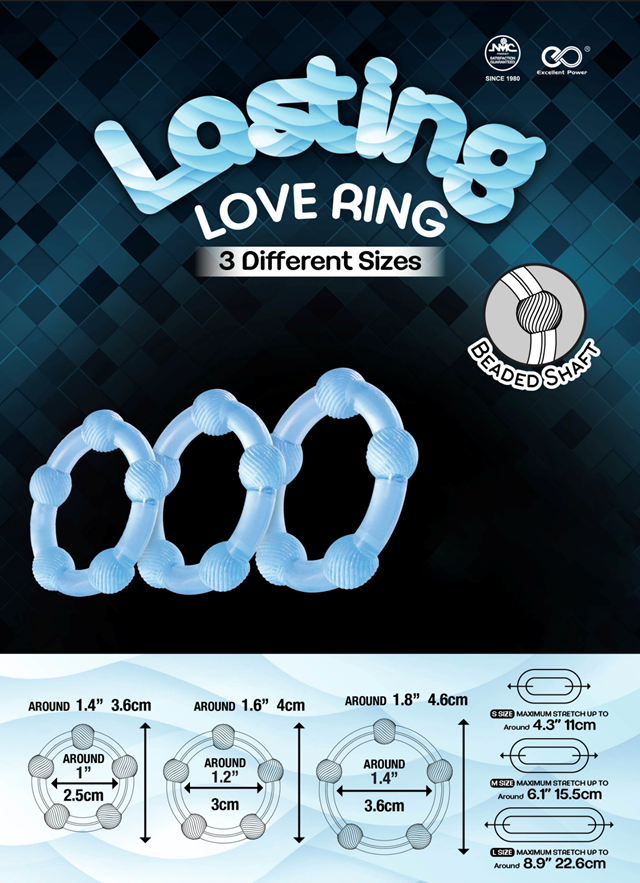 Lasting Love Ring Beaded 3 Piece Set - Blue