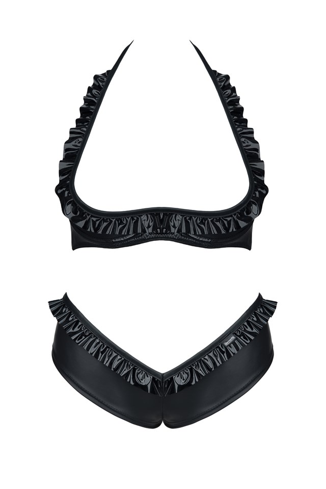 LEA - Lak Undertøjssæt Sort