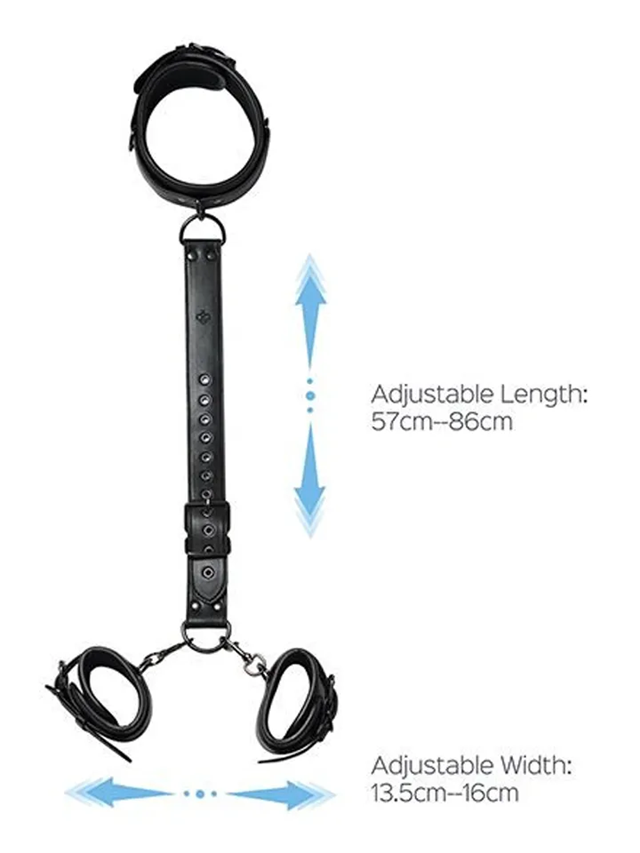 Locking Harness Bondage Collar & Wrist Restraints
