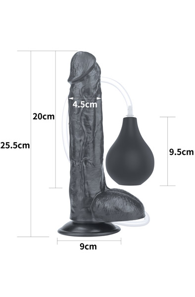 Squirt Extreme Dildo Black 25,5cm
