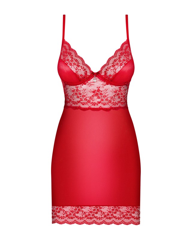 LOVICA - RØD CHEMISE OG G-STRENG