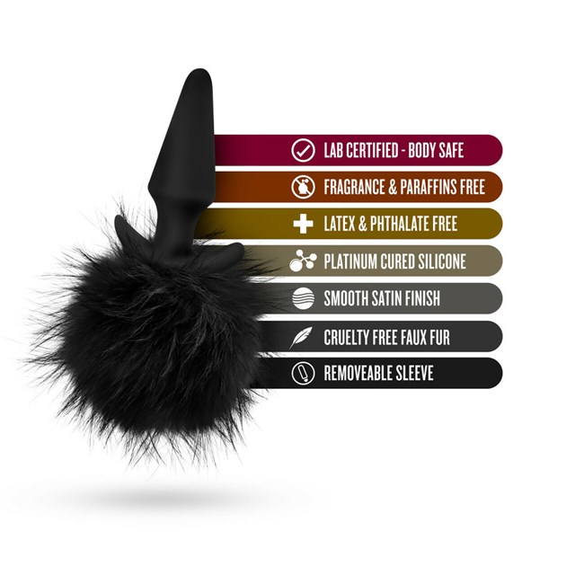 Bunny Tail Pom Plug - Black
