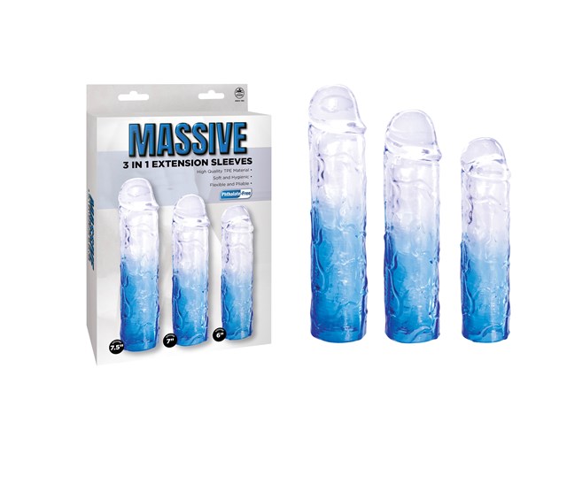 Massive 3-In-1 Extension Sleeve Pack Blue/Clear