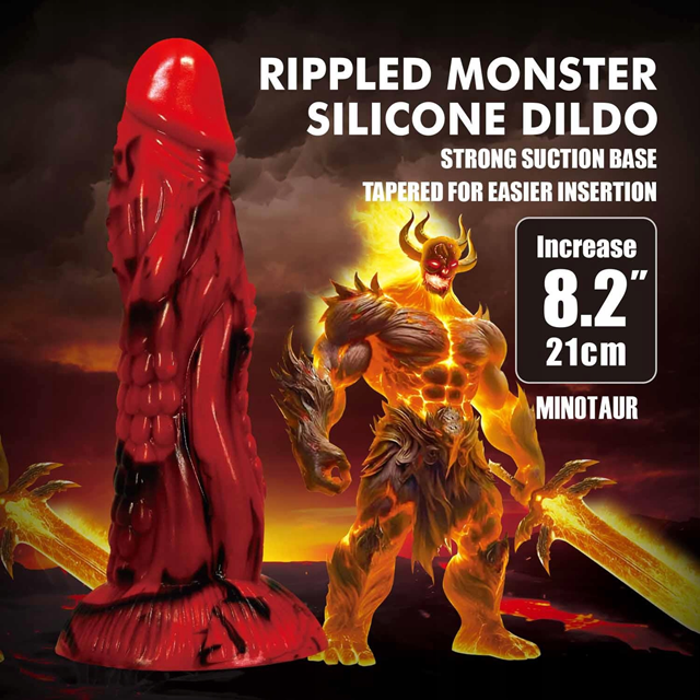 Minotaur Rippled Monster Silicone Dildo 21 cm
