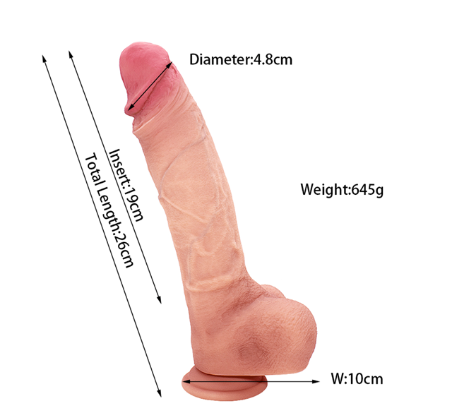 NaturalFeel Silicone Dildo With Balls 26 cm