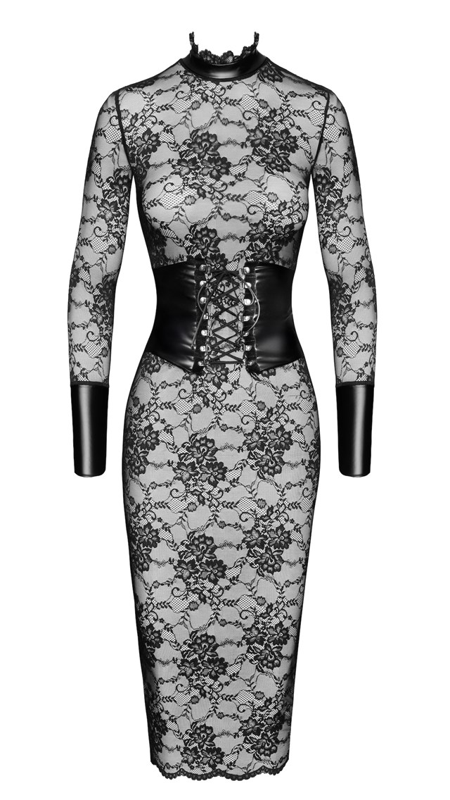 F375 Noirelle Lace Corset Midi dress
