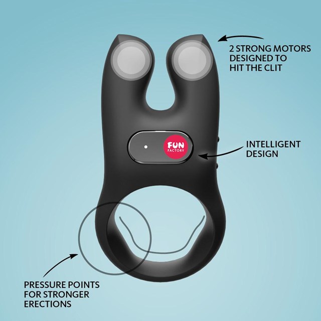 NŌS - Cock Ring with Clitoris Stimulator - Black