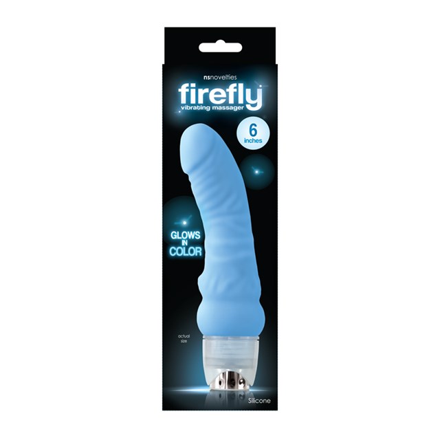 Firefly Selvlysende Vibrator 15 cm - Blå