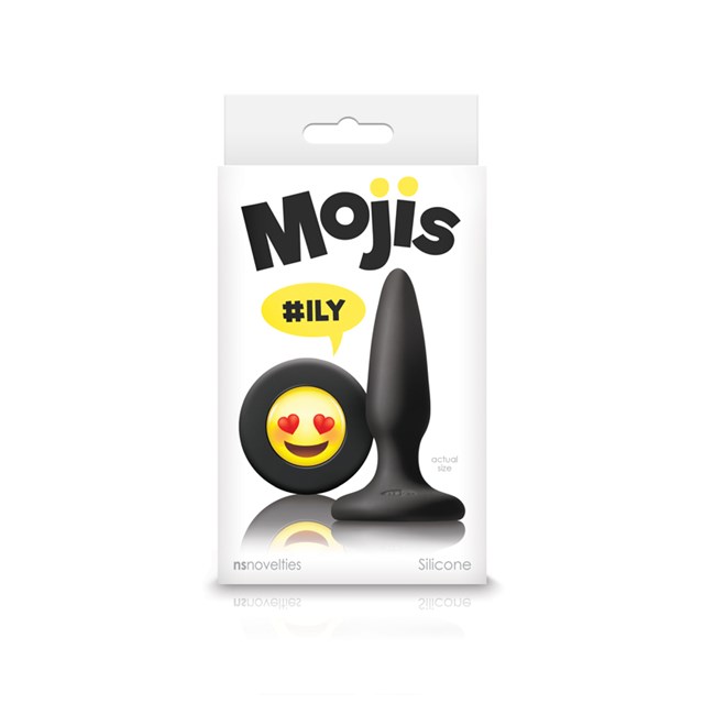 Moji's ILY Sort Mini Silikone Plug med Emoji