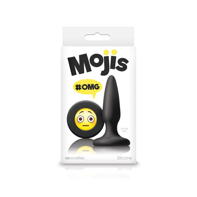 Moji's OMG Sort Mini Silikone Plug med Emoji