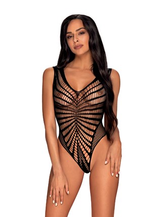 B132 See-through Teddy - Sort