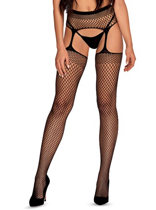 S815 Garter Stockings - Sort