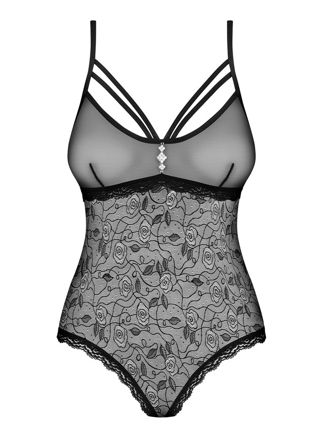 818 - Sort Teddy med Blonder