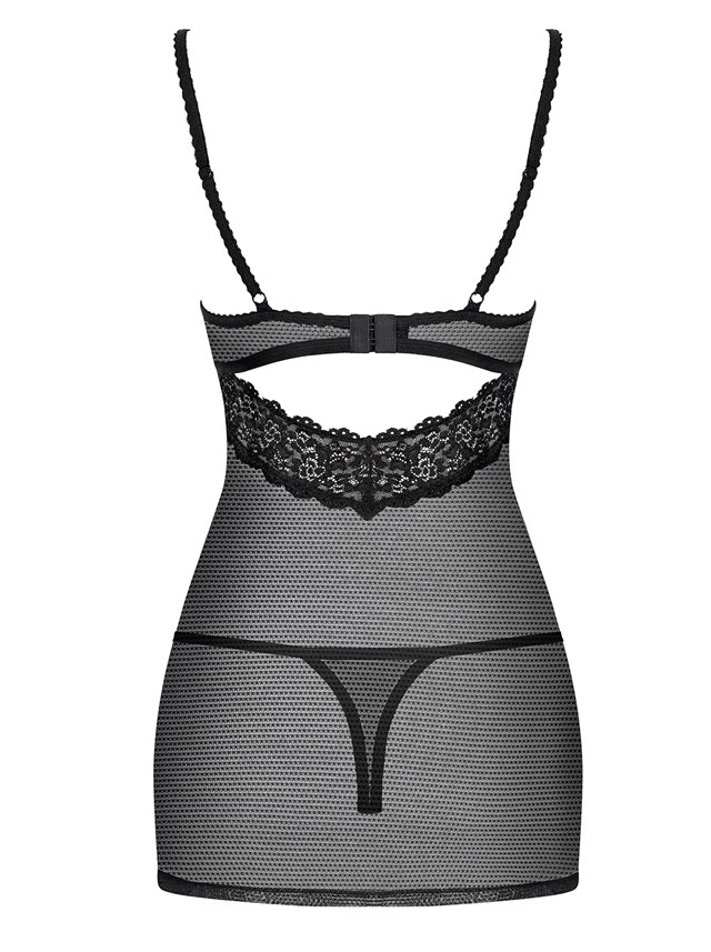 852 - Sort Chemise og G-streng