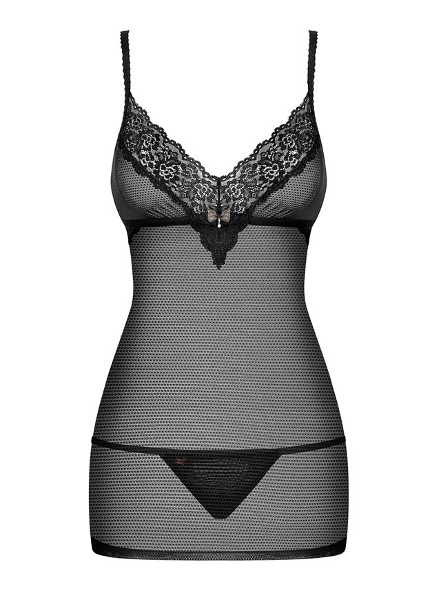852 - Sort Chemise og G-streng