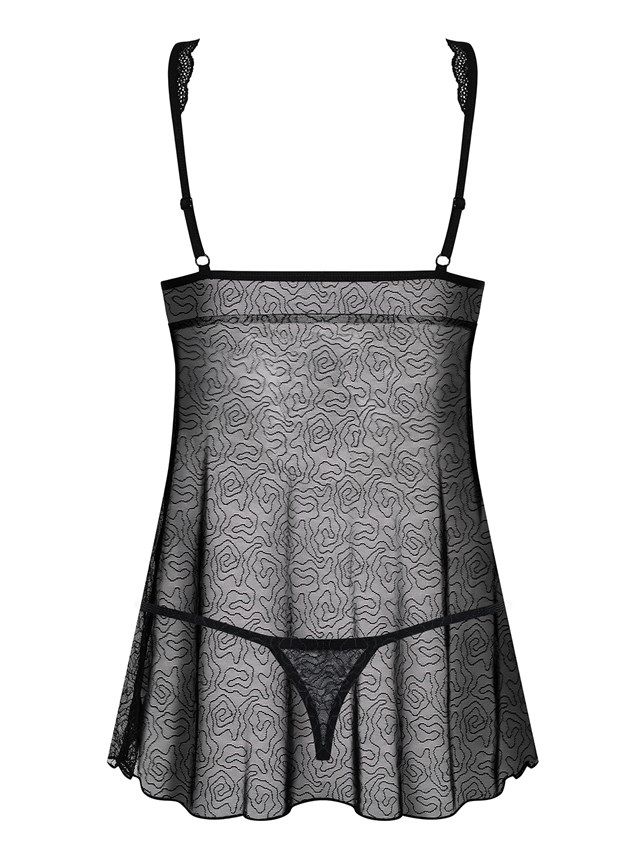 877 - Sort Babydoll og G-streng