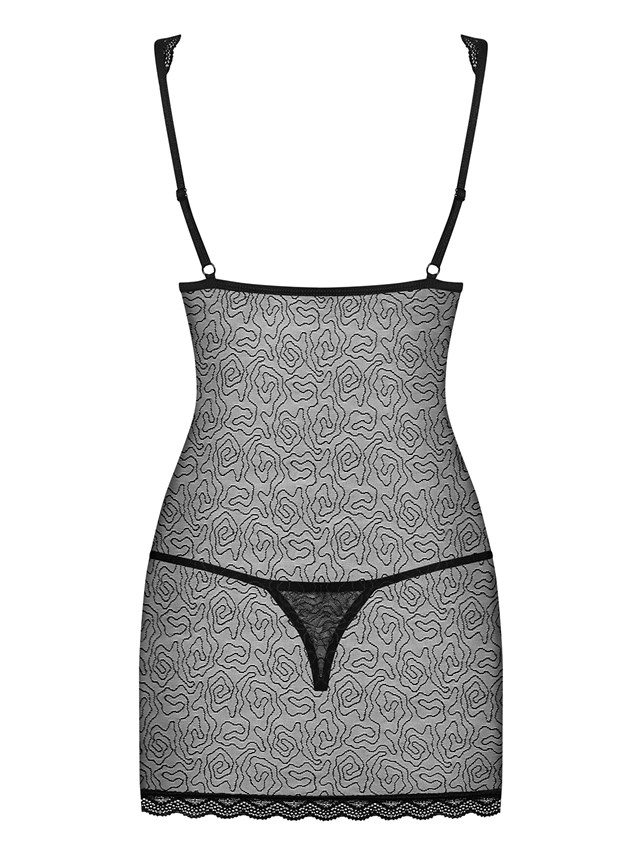 877 - Sort Chemise med G-streng