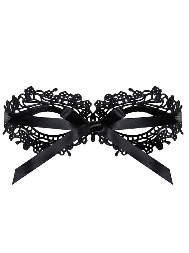 Sort Guipure Maske