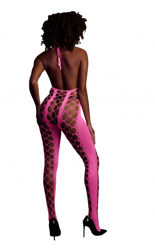 Pink Bodystocking med Halterneck